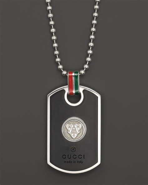 gucci 925 sterling silver dog tags|Gucci silver dog tag necklace.